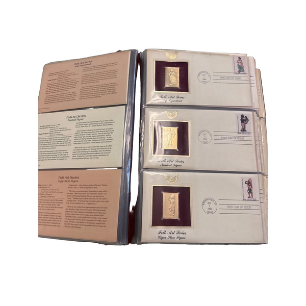 Golden Replicas United States Stamps Collection Album w 22k Gold Surface Proofs