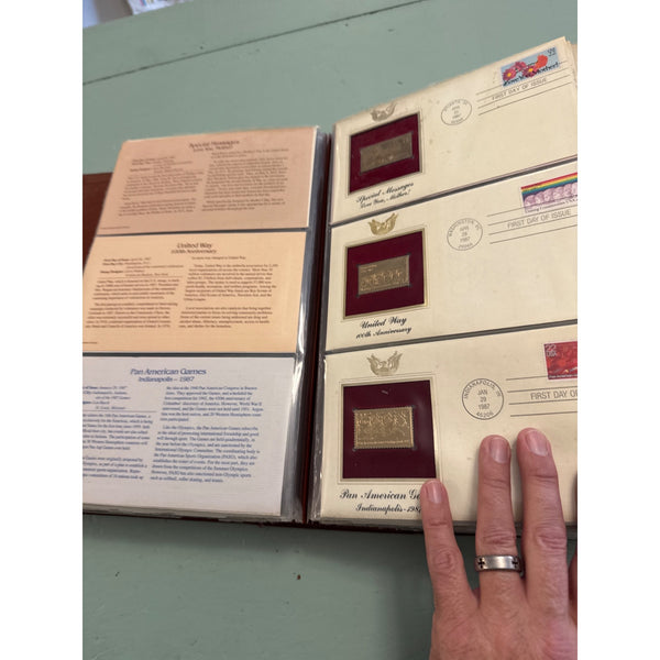 Golden Replicas United States Stamps Collection Album w 22k Gold Surface Proofs