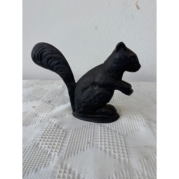 Antique Cast Iron Squirrel Nutcracker with Movable Tail Rustic Black Finish
