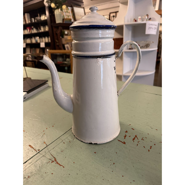 Vintage 1920s French Enamelware Coffee Pot