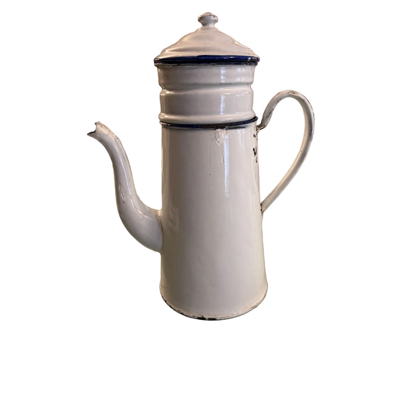 Vintage 1920s French Enamelware Coffee Pot