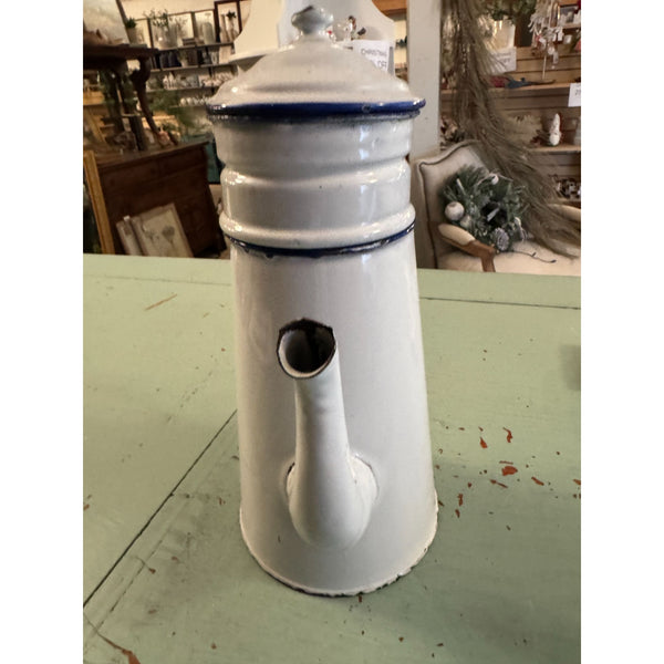 Vintage 1920s French Enamelware Coffee Pot