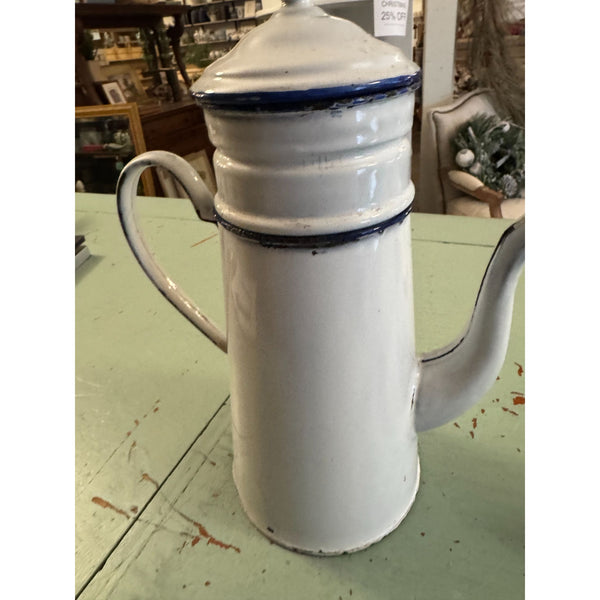 Vintage 1920s French Enamelware Coffee Pot