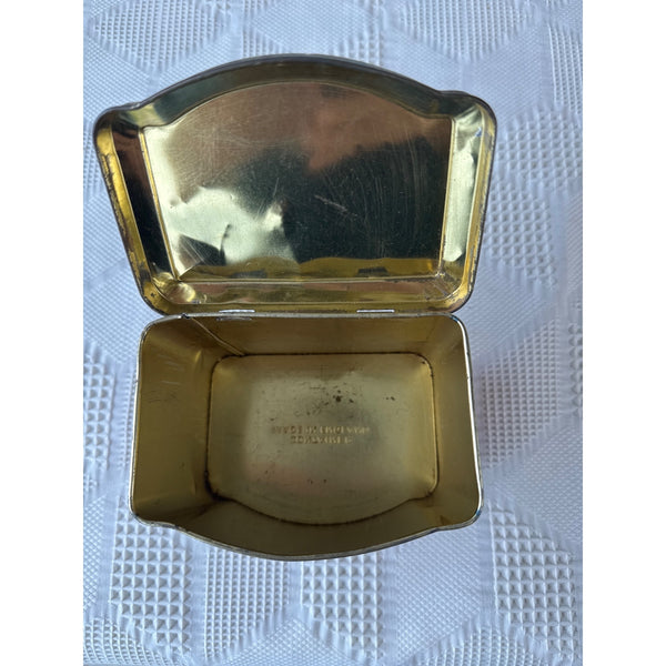 Vintage Slades Caramel Toffee Tin With Red Graphics and Gold Accents Collectible