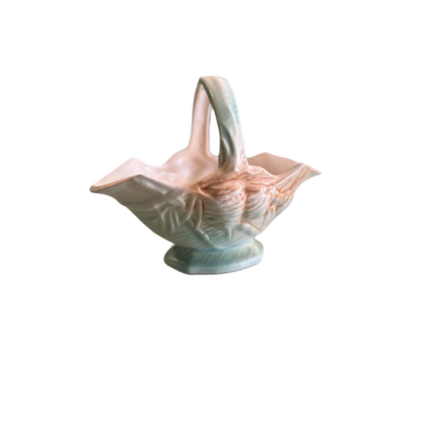 McCoy Vintage Ceramic Basket with Pinecone Design Mid Century 