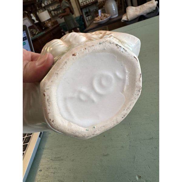 McCoy Vintage Ceramic Basket with Pinecone Design Mid Century