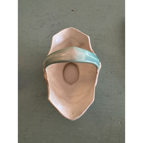 McCoy Vintage Ceramic Basket with Pinecone Design Mid Century