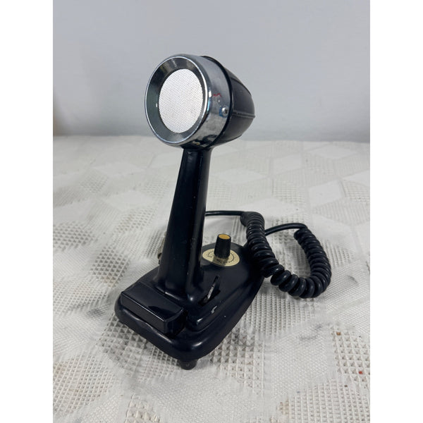 Vintage Desk Bullet Style Microphone with Adjustable Volume Knob & Coiled Cable