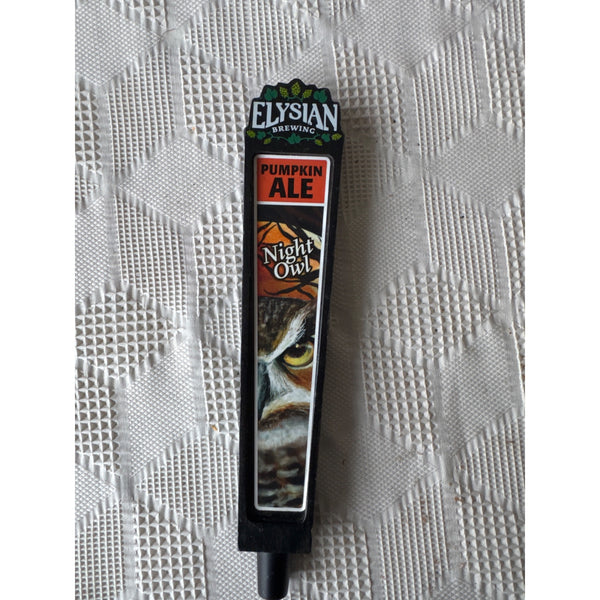 Elysian Brewing Night Owl Pumpkin Ale Tap Handle Black Vintage Bar Collectible