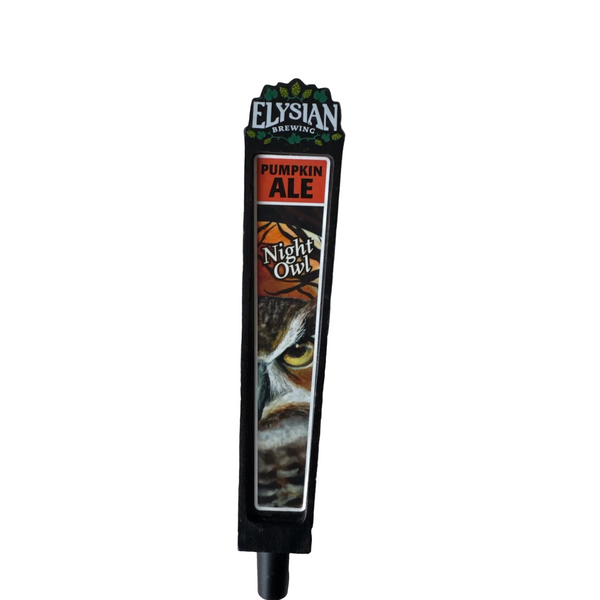 Elysian Brewing Night Owl Pumpkin Ale Tap Handle Black Vintage Bar Collectible
