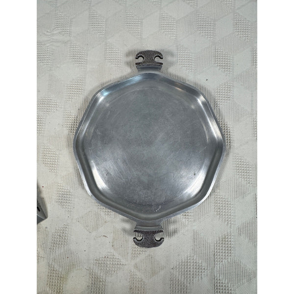 Guardian Service Hammered Aluminum Griddle Pan Handles Octagon Vintage Cookware