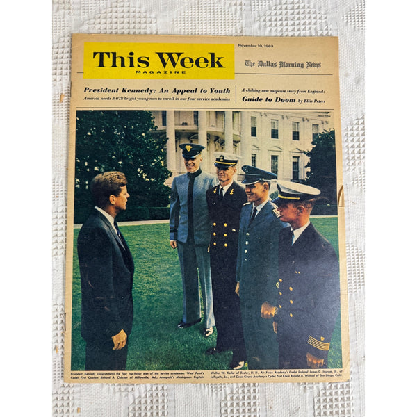 This Week Magazine November 10 1963 Dallas Morning News President Kennedy Cover