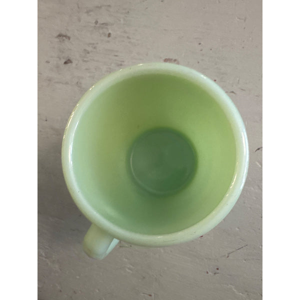 Fire King Jadite Coffee Mug Vintage Green Glassware D Handle 1950s Collectible