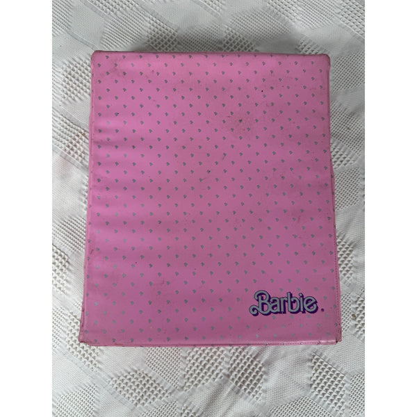 Barbie Pink Carrying Case With Silver B Print for Doll Storage Vintage 1985