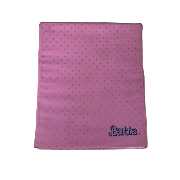 Barbie Pink Carrying Case With Silver B Print for Doll Storage Vintage 1985