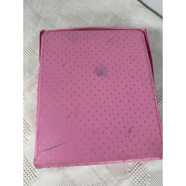Barbie Pink Carrying Case With Silver B Print for Doll Storage Vintage 1985