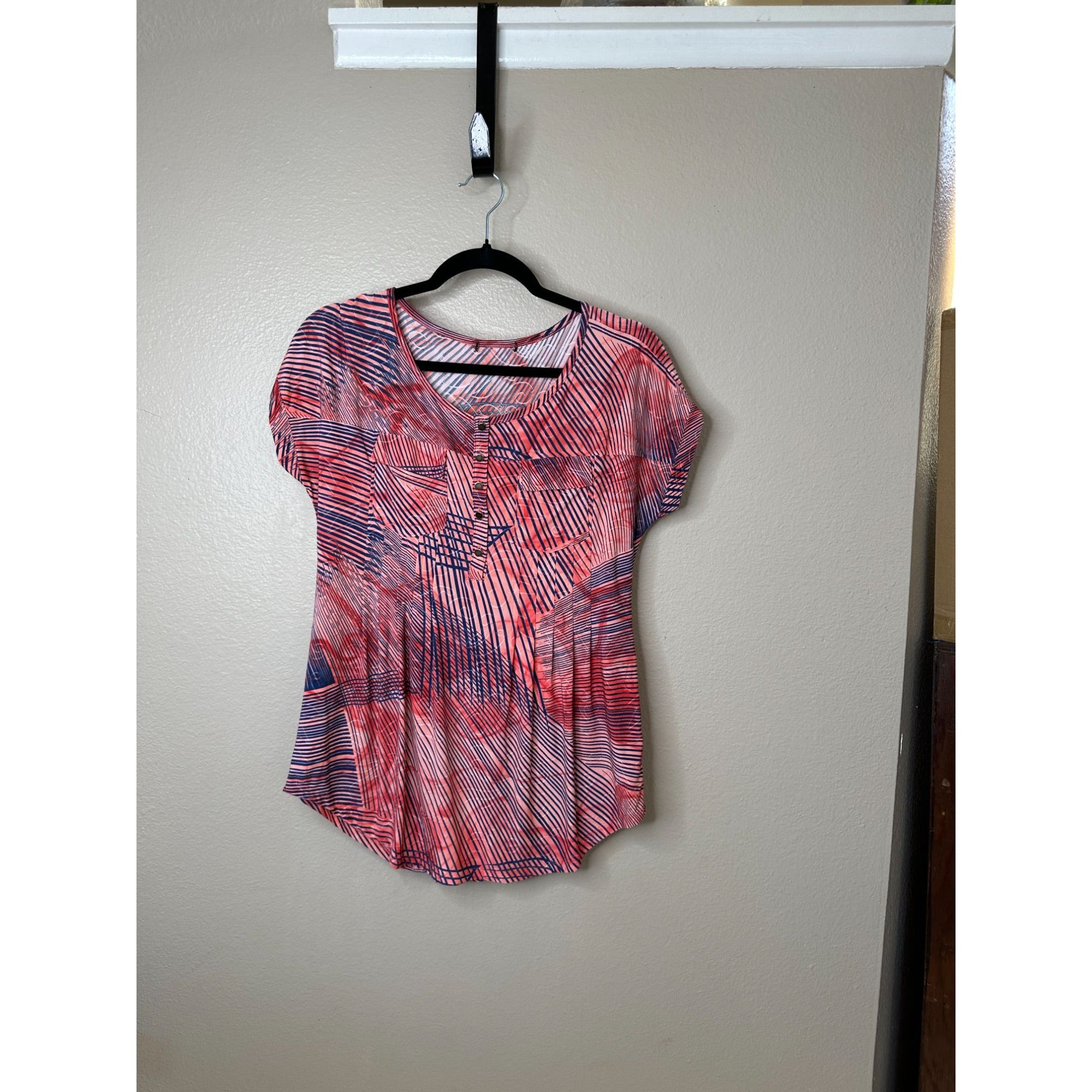 Womens Pink Blue Blouse