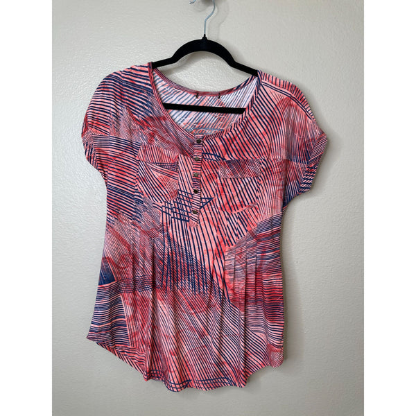 Womens Pink Blue Blouse