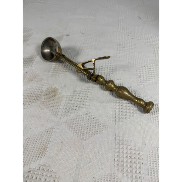 Antique Solid Brass & Nickel Gilchrists No 31 Mechanical Ice Cream Scoop Rare