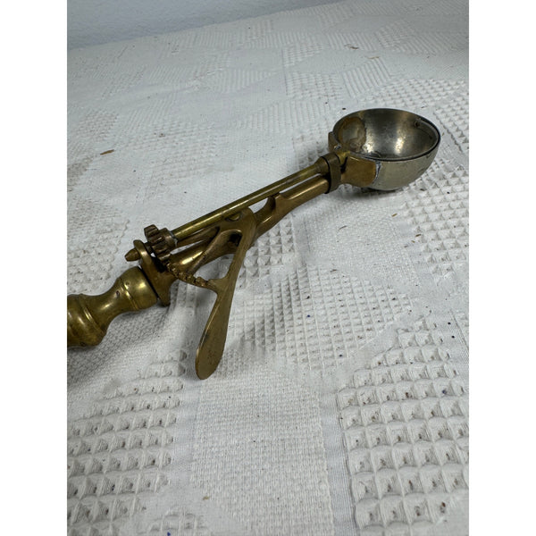 Antique Solid Brass & Nickel Gilchrists No 31 Mechanical Ice Cream Scoop Rare