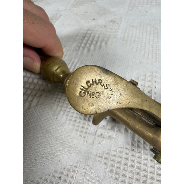 Antique Solid Brass & Nickel Gilchrists No 31 Mechanical Ice Cream Scoop Rare