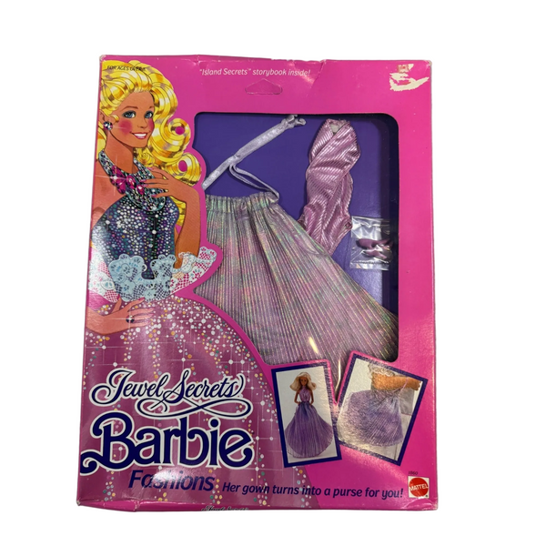 Barbie Jewel Secrets Fashions Island Secrets Purple Dress Outfit Mattel 1986 NWB