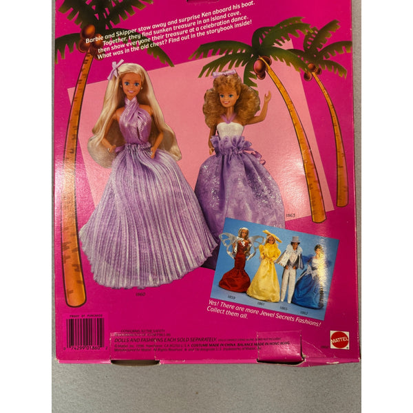 Barbie Jewel Secrets Fashions Island Secrets Purple Dress Outfit Mattel 1986 NWB