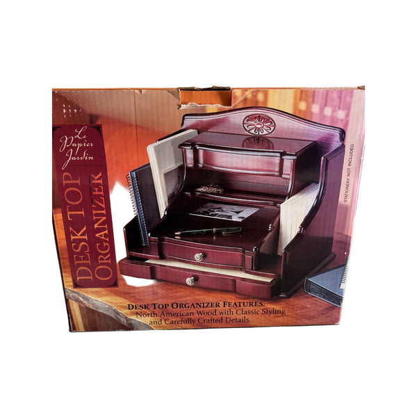 Le Papier Jardin Desk Top Organizer Mahogany North American Wood 7 Compartments