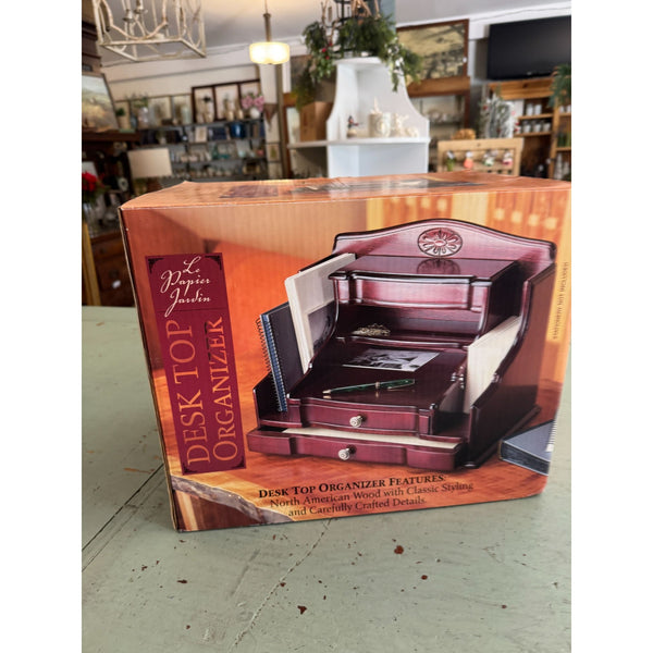 Le Papier Jardin Desk Top Organizer Mahogany North American Wood 7 Compartments