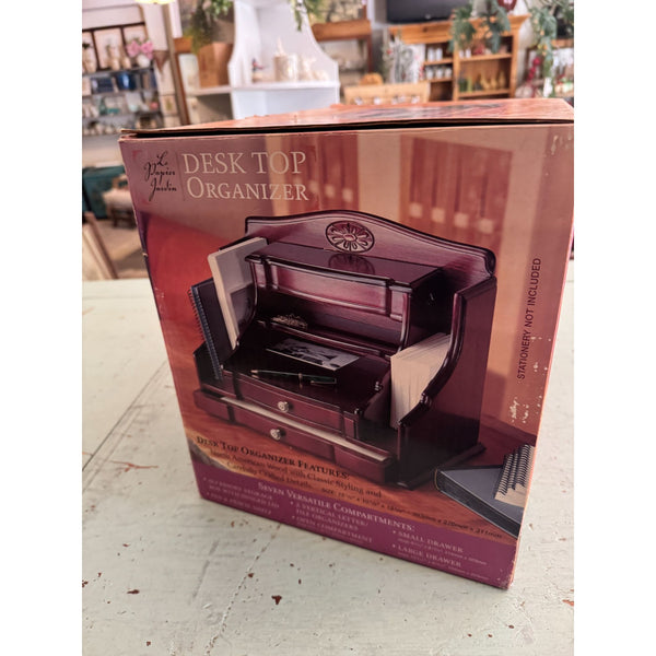 Le Papier Jardin Desk Top Organizer Mahogany North American Wood 7 Compartments