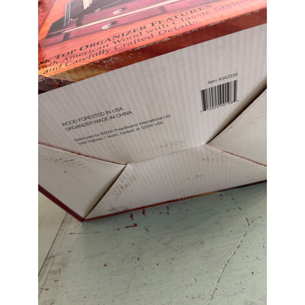 Le Papier Jardin Desk Top Organizer Mahogany North American Wood 7 Compartments