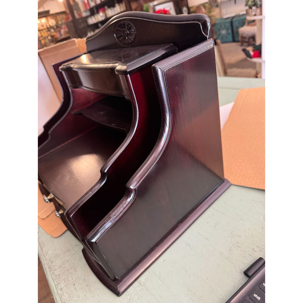 Le Papier Jardin Desk Top Organizer Mahogany North American Wood 7 Compartments