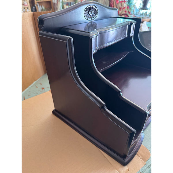 Le Papier Jardin Desk Top Organizer Mahogany North American Wood 7 Compartments