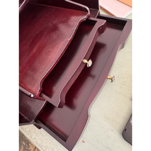 Le Papier Jardin Desk Top Organizer Mahogany North American Wood 7 Compartments