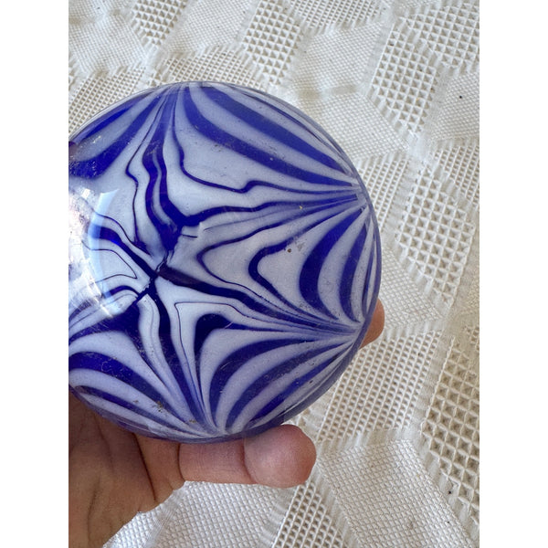 La-Tee-Da Blue & White Swirl Gold-Tone Effusion Fragrance Lamp Modern