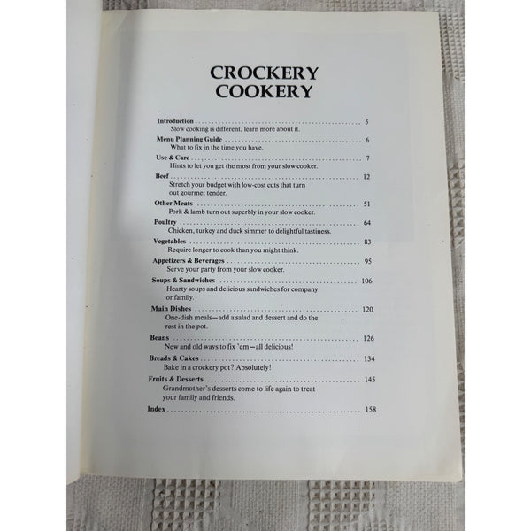 Mable Hoffmans Crockery Cookery Softcover 1985 Slow Cooker Recipe Book 262 Recipes