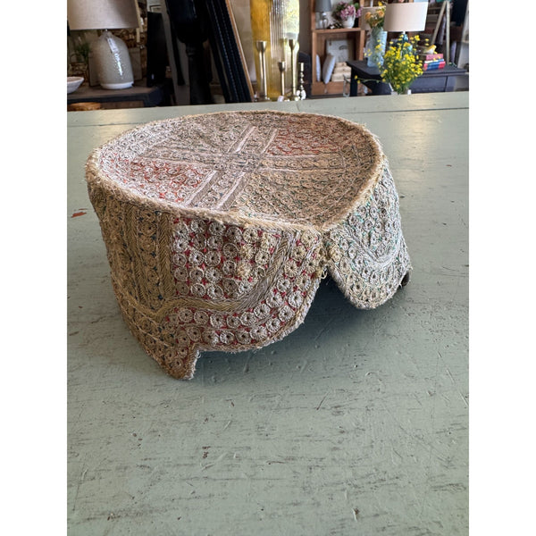 Traditional Turkish Bridal Hat Vintage Handmade Embroidered Intricate Design