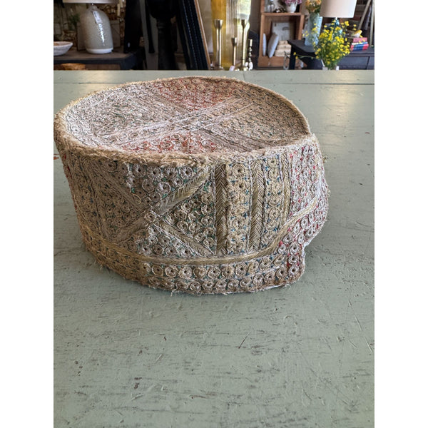 Traditional Turkish Bridal Hat Vintage Handmade Embroidered Intricate Design