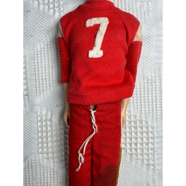 Original Ken MCMLX Football Outfit Doll Vintage Mattel Japan 1960s Red No 7