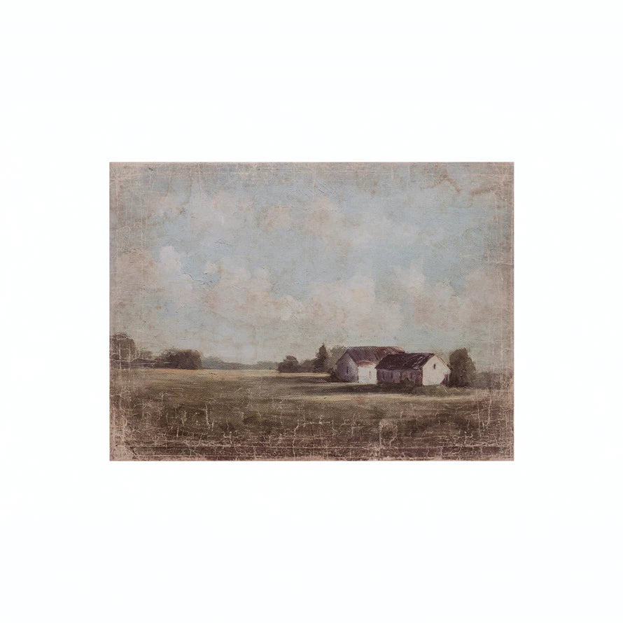 Canvas Wall Décor with Farmhouse Landscape