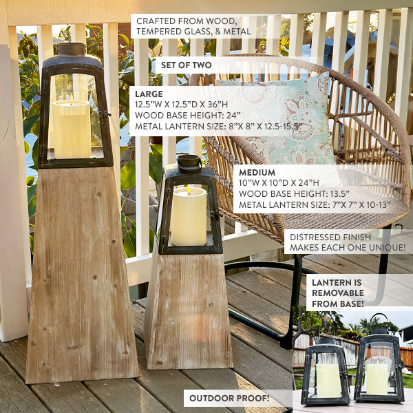 Removable Metal Lanterns with Wood Base specifications