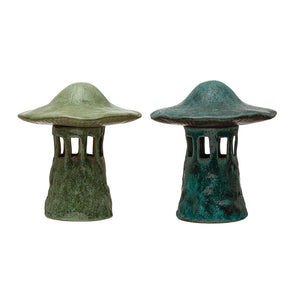 Stoneware Mushroom Lantern w/ Lid