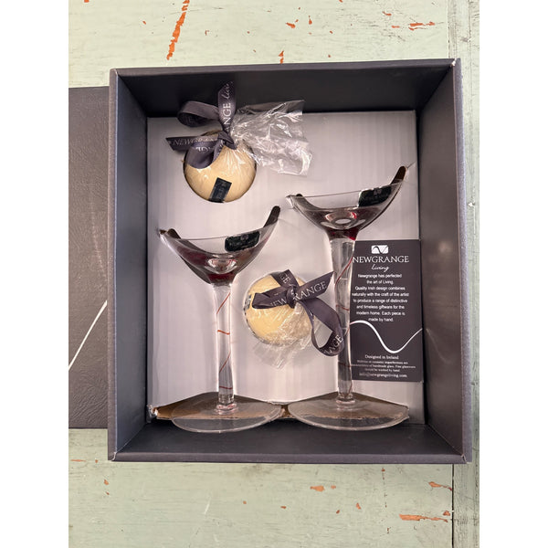 Newgrange Living Red Splash Martini Glass Candleholders