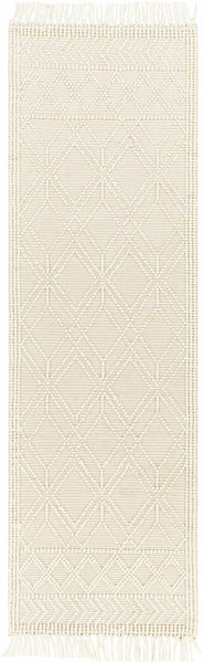 Ramsbury Beige Trellis Wool Rug runner