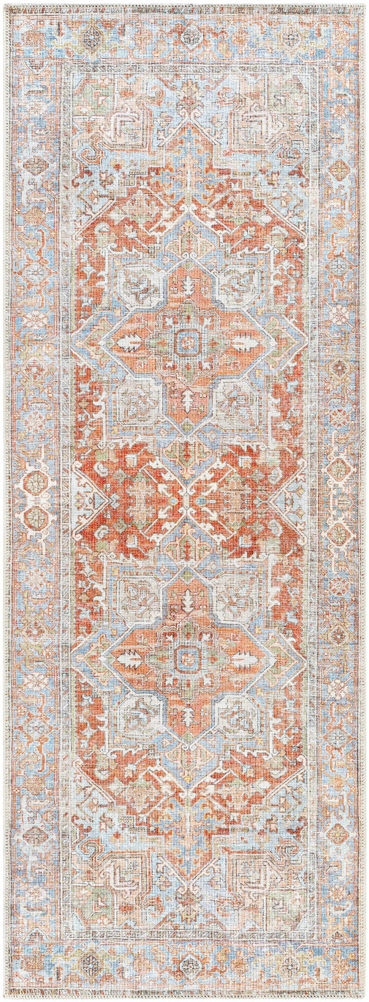 Rust Maayon Washable Rug runner