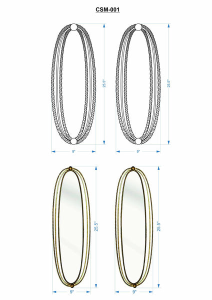 McCordsville Mirror Set dimensions