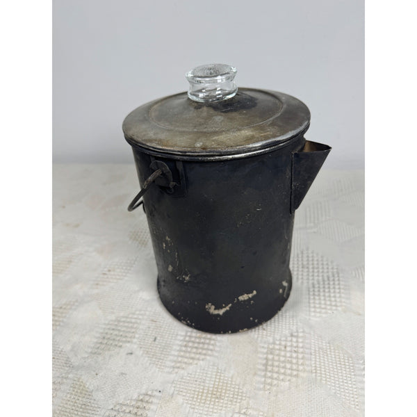 Vintage Mirro 20 Cup Percolator Coffee Pot With Glass Knob and Metal Handle