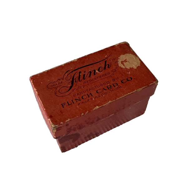 Antique Flinch Card Game w Original Red Box By Flinch Card Co 1920s