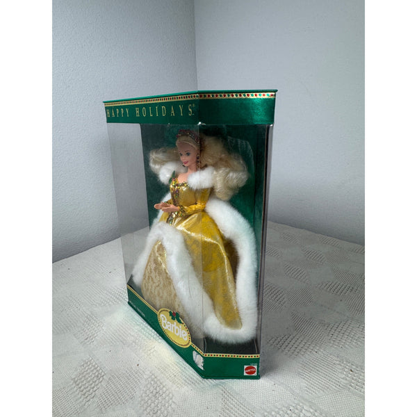 Happy Holidays Barbie Special Edition 1994 Gold Gown & Faux Fur Mattel 12155 NIB
