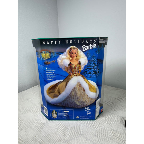Happy Holidays Barbie Special Edition 1994 Gold Gown & Faux Fur Mattel 12155 NIB
